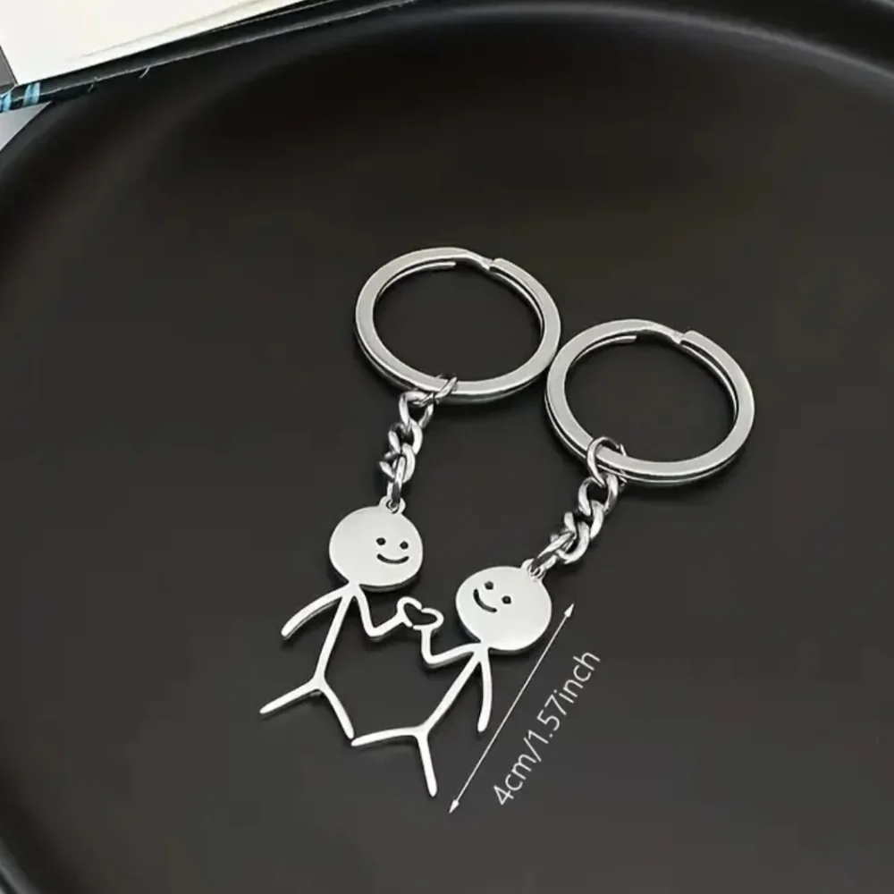 New 2 Pc Heart Hands Keychain Set - Picture 2 of 4